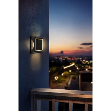 Globo AKRON applique murale solaire LED extérieure carrée moderne pour allée