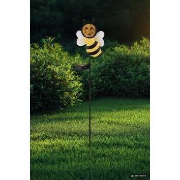 Globo CORALIE piquet solaire figurine d’abeille LED d’extérieur pour jardin et allée