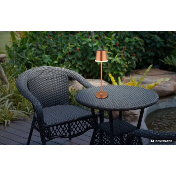 Globo VANNIESO lampe solaire de table d'extérieur LED abat-jour conique 10-flammes