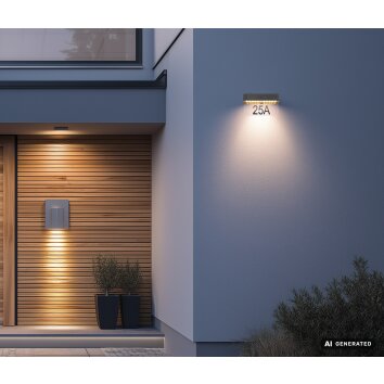 Globo NUMERO applique murale solaire LED à détecteur de mouvement pour extérieur
