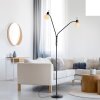 Leuchten Direkt Lampadaire LOKI, bras courbés, blanc opale, 3000 kelvins blanc chaud