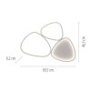 Leuchten Direkt, plafonnier LED PEBBLES blanc, courbes, mémoire, 3000 Kelvin blanc chaud
