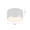 Leuchten Direkt plafonnier cylindrique LED moderne TANIKA blanc, 3 000 Kelvin blanc chaud