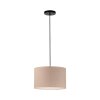Leuchten Direkt Suspension DURO à abat-jour cylindrique plissé beige, hauteur réglable