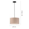 Leuchten Direkt Suspension DURO à abat-jour cylindrique plissé beige, hauteur réglable