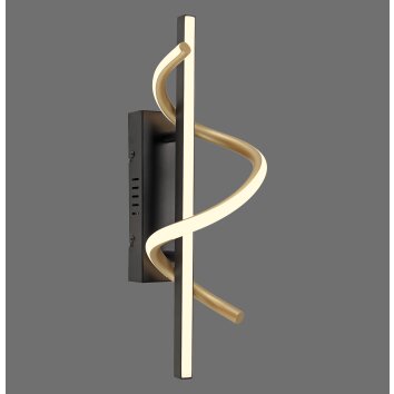 Leuchten Direkt Applique murale LED EMANDA, spirale dorée, 3000 Kelvin blanc chaud