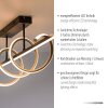 Leuchten Direkt, plafonnier LED Emanda, ondulations couleur laiton, 3000 Kelvin blanc chaud