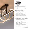 Leuchten Direkt, plafonnier LED Emanda, ondulations couleur laiton, 3000 Kelvin blanc chaud