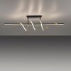 Leuchten Direkt, plafonnier LED Emanda, ondulations couleur laiton, 3000 Kelvin blanc chaud