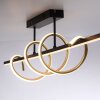 Leuchten Direkt, plafonnier LED Emanda, ondulations couleur laiton, 3000 Kelvin blanc chaud