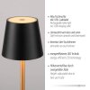 Leuchten Direkt Lampe à poser LED EURIA, 3000 Kelvin blanc chaud, IP54, abat-jour noir