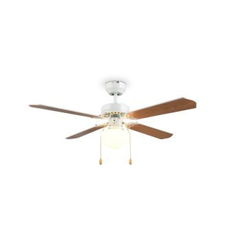 Reality Ventilateur de plafond lumineux Hammerfest rétro à 3 vitesses, pales brunes