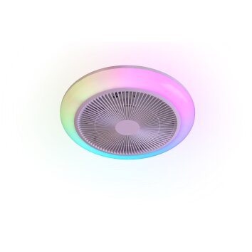 Reality Ventilateur de plafond lumineux Holmsund, blanc réglable 3000-6500 Kelvin