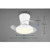 Reality Ventilateur de plafond LED Moss, blanc réglable 2700-6500 Kelvin, 6 vitesses
