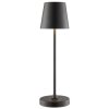 Brilliant Lampe à poser Elora, abat-jour conique noir, LED blanc chaud 2700 Kelvin