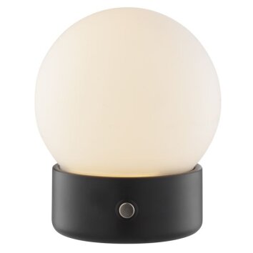 Brilliant LED Lampe à poser Dori, sphère blanche, blanc chaud 2700 Kelvin, variateur inclus
