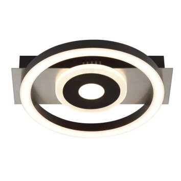 Brilliant Plafonnier rond LED Maureen, cercles noirs, mémoire, 3000 Kelvin blanc chaud