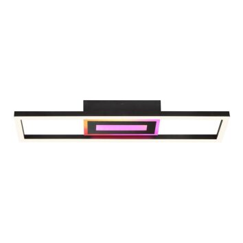Brilliant plafonnier LED moderne Besson, RGB, blanc réglable 3000-6500 Kelvin, télécommande