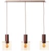 Brilliant Leuchten, suspension Petje, 3 abat-jour cylindriques en verre ambré