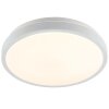 Brilliant Plafonnier Livas LED blanc, forme ronde et plate, 3000 Kelvin blanc chaud