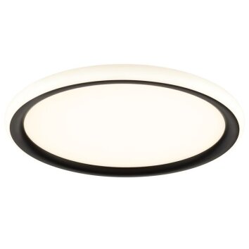 Brilliant plafonnier LED Carloz rond et plat, mémoire, 3000 Kelvin blanc chaud