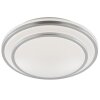 Brilliant plafonnier rond LED Luciano, blanc, neutre 4 000 Kelvin, reliefs concentriques