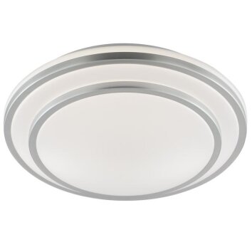 Brilliant plafonnier rond LED Luciano, blanc, neutre 4 000 Kelvin, reliefs concentriques