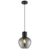Brilliant Leuchten, suspension moderne Ligari avec abat-jour en verre fumé en forme de goutte