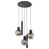 Brilliant Suspension Ligari moderne avec 3 abat-jour fumés en verre, douille E27
