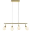 Brilliant Suspension Jorge avec 4 abat-jour ronds blancs en verre, longueur 12,5 cm