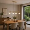 Brilliant Suspension Jorge avec 4 abat-jour ronds blancs en verre, longueur 12,5 cm