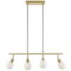 Brilliant Suspension Jorge avec 4 abat-jour ronds blancs en verre, longueur 12,5 cm