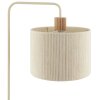 Brilliant Lampadaire Arlo à bras courbé beige, de style bohème, près du canapé