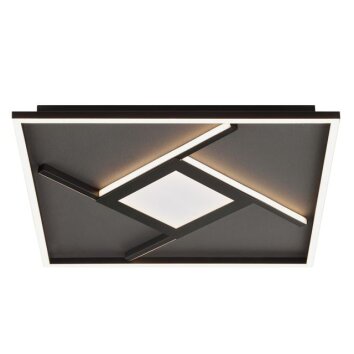 Brilliant Leuchten plafonnier LED Hardy, motif croisé, mémoire, blanc chaud 2700 Kelvin