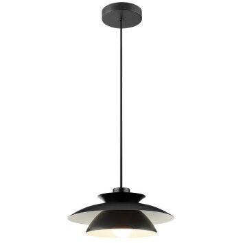 Brilliant Suspension moderne Appia avec abat-jour métallique noir conique à deux niveaux