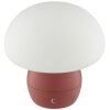 Brilliant lampe à poser LED Dupos, champignon rouge, blanc chaud 2700 Kelvin, dimmable