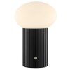 Brilliant lampe à poser Venti, pied cannelé, abat-jour blanc, LED 3000 Kelvin blanc chaud