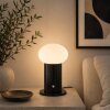 Brilliant lampe à poser Venti, pied cannelé, abat-jour blanc, LED 3000 Kelvin blanc chaud