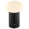 Brilliant lampe à poser Venti, pied cannelé, abat-jour blanc, LED 3000 Kelvin blanc chaud
