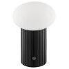 Brilliant lampe à poser Venti, pied cannelé, abat-jour blanc, LED 3000 Kelvin blanc chaud