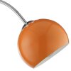 Brilliant lampadaire à arc Helen au style moderne, abat-jour demi-sphère orange