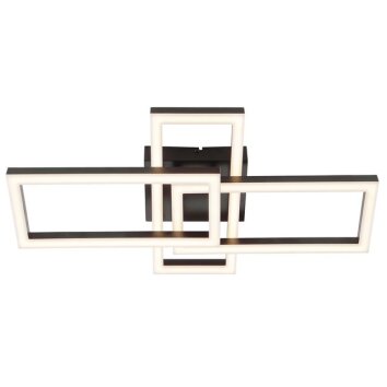 Brilliant Plafonnier LED Jorvic, cadres noirs croisés, 3000 Kelvin blanc chaud