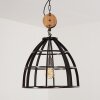 Suspension Haervej Bois clair, Noir, 1 lumière