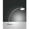 Lampe à poser Fabas Luce Hale LED Chrome, Blanc, 1 lumière