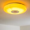 Plafonnier HEMLO LED Blanc, 1 lumière, Télécommandes, Changeur de couleurs