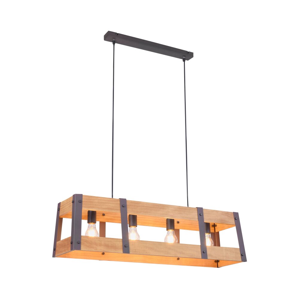 Suspension Leuchten-Direkt CRATE Bois clair, 4 lumières main product photo