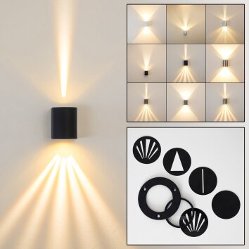 Applique murale d'extérieur Mora LED Noir, 2 lumières