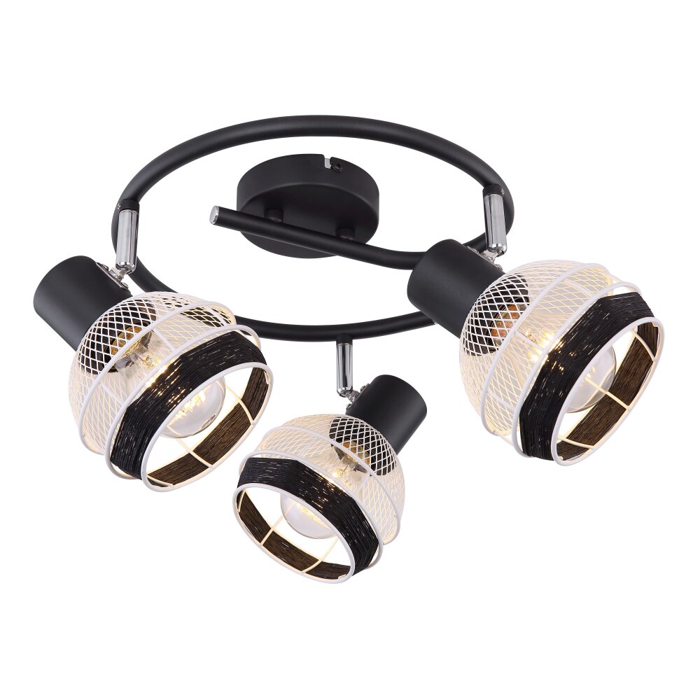 Spot Globo GRIDDY Noir, 3 lumières main product photo