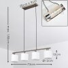 Suspension Alsen Nickel mat, 4 lumières