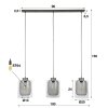 Suspension Hoefhaven Acier brossé, 3 lumières